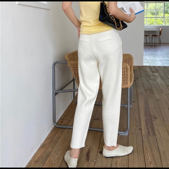 High Waist Wide Leg Ankle-Length Korean Pants - Picture 3 of 4